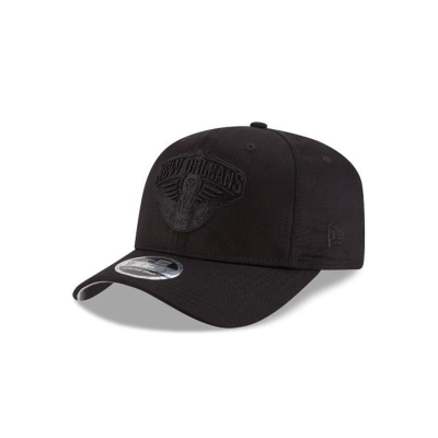 New Orleans Pelicans Gorra | New Era NBA Black On Black Stretch Snap 9fifty Snapback Cap Mexico - Negros